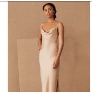 NWT BHLD Cali Satin Charmeuse Dress in OYSTER
